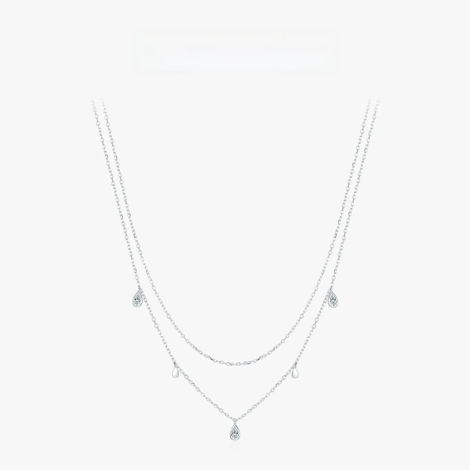 MODIAN kształt gruszki Moissanite wisiorek naszyjnik 925 Sterling Silver dwuwarstwowe naszyjniki dla kobiet luksusowa biżuteria ślubna — zdjęcie 2