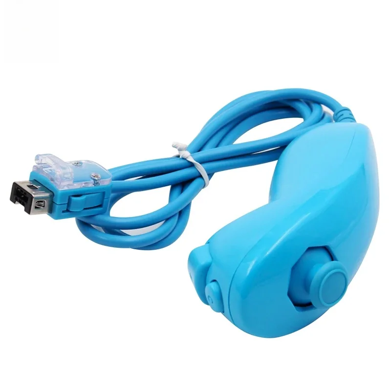 Nunchuck filaire pour Nintendo WIIU/WII contrôleur de jeu poignée de jeu incurvée à la main contrôleur Nunchuk outil pour accessoires de manette de jeu Wii