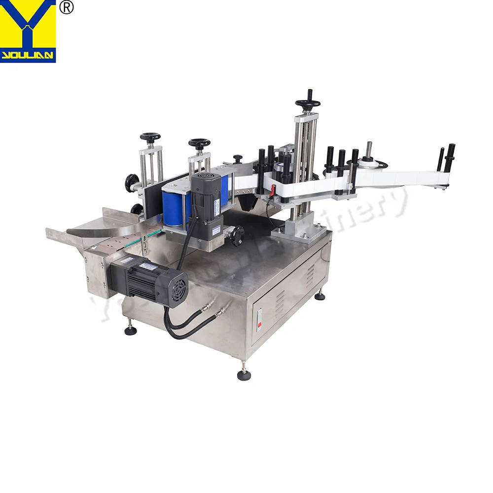 MT-130 Automatic Sticker Labeling Machine for Round Bottles Wine Cans Jars Bench Top Multifunction Label Applicator Machine