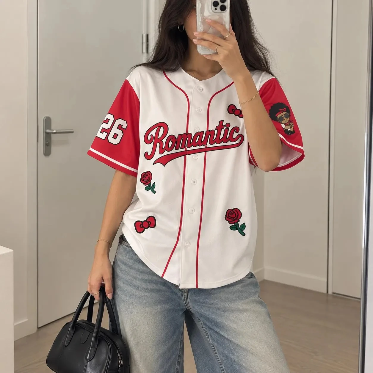 Bruno Mars The Romantic Tour Baseball Jersey Unisex Short Sleeve Baseball Shirt Cartoon Print Rose Women Streetwear Fans Tops