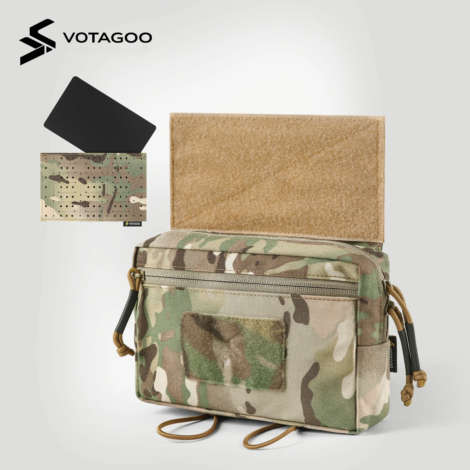 

Tactical Admin Drop Pouch, Molle Dangler Pouches with Hook & Loop, Modular Zippered Medical Bag for JPC CPC AVS Plate Carrier