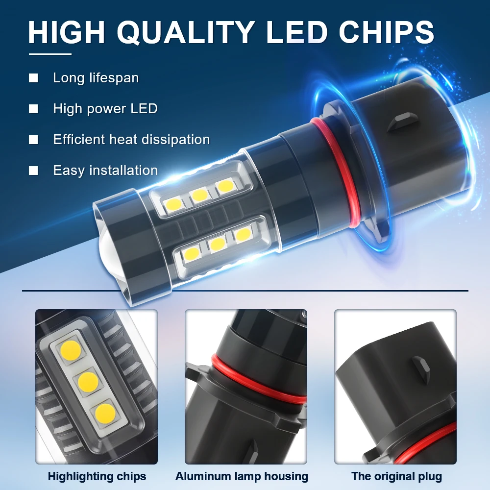 لبيجو 508 2010 2011 2012 2013 2014 P13W الأبيض LED استبدال الجبهة الضباب مصابيح كهربائية أضواء النهار الجري #3