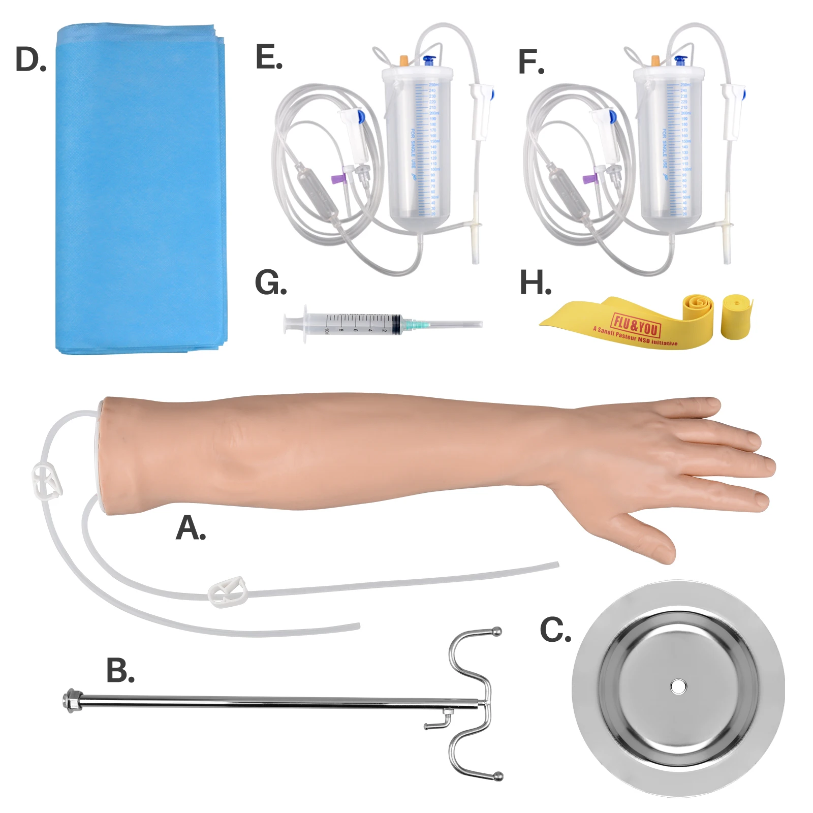 IV Practice Kit Injection Training Arm Model for Nurse Blood Drawing Practice Injection Arm Model