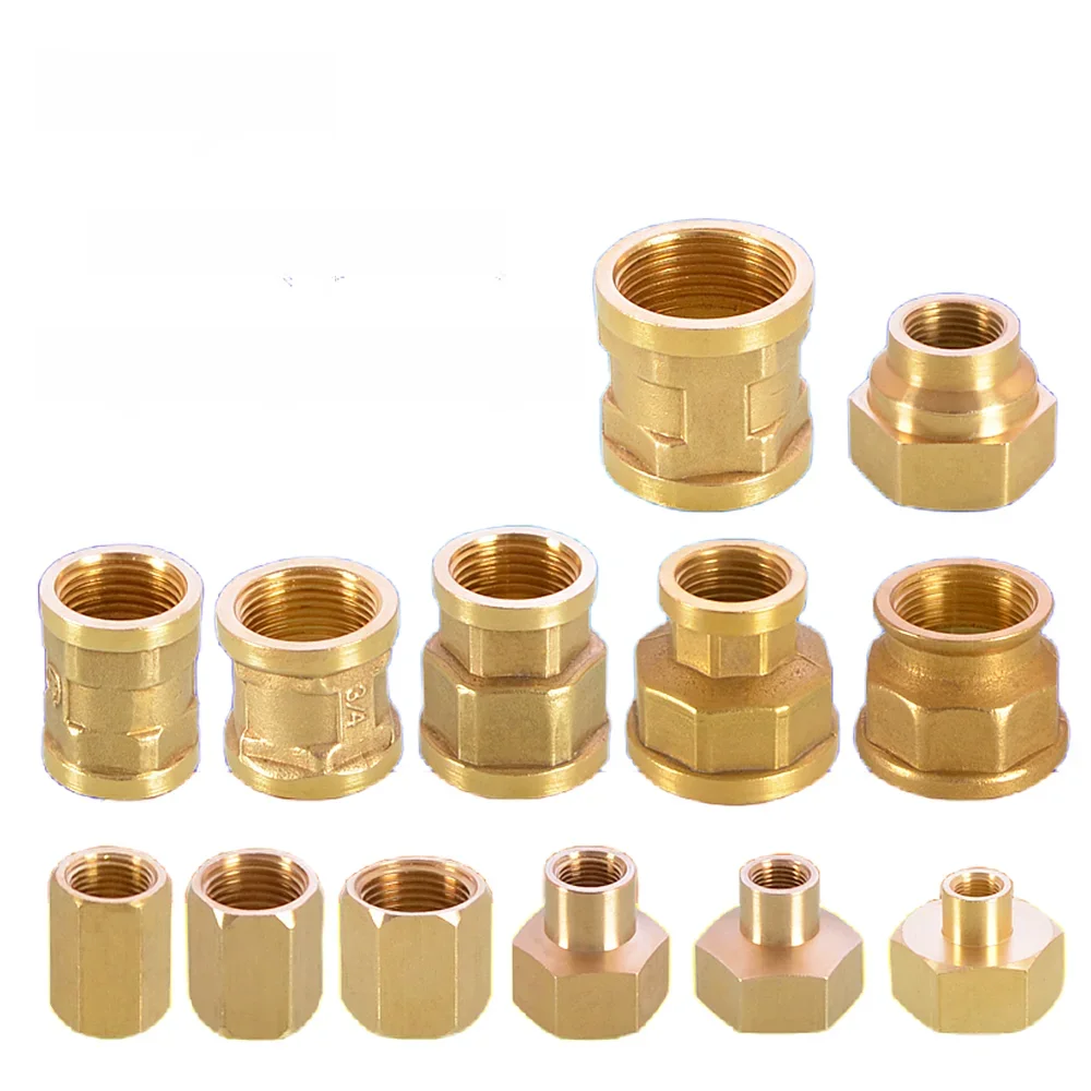 Raccord de tuyau en laiton à filetage femelle 1/8 "1/4" 3/8 "1/2" 3/4 "BSP, tuyau en cuivre, coupleur d'accouplement hexagonal, connecteur rapide pour eau, carburant, gaz