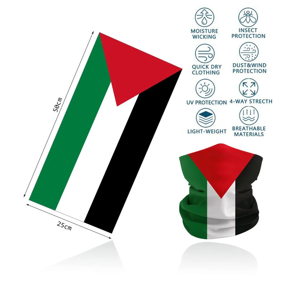 الأعلام الوطنية الآسيوية باندانا فلسطين إيران المملكة العربية السعودية قطر سوريا النساء الدراجات المشي لمسافات طويلة الرقبة الجراب الرجال سلس أنبوب أغطية الرأس