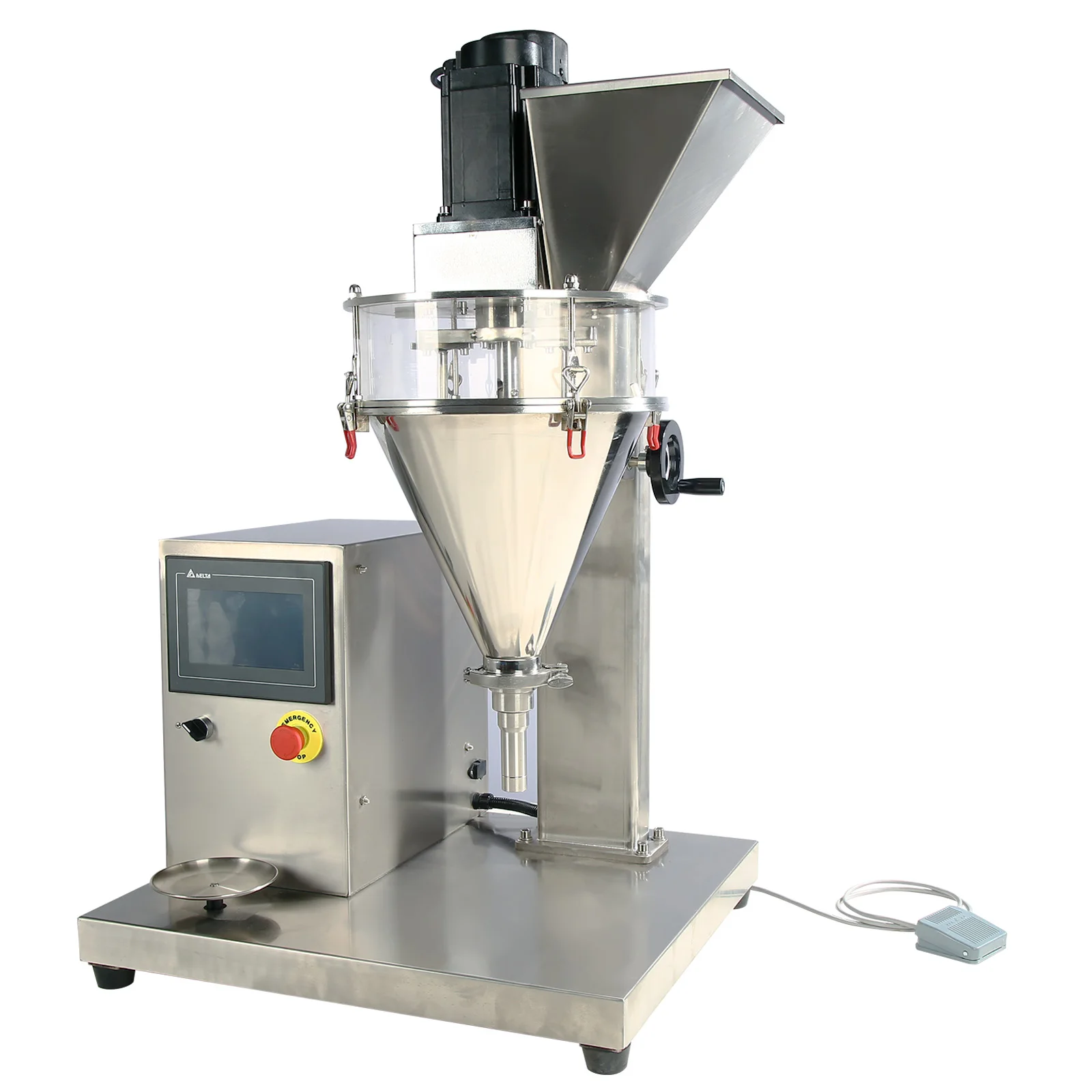 DF-B Semi-automatic Powder Filling Weighing Machine For Flour Milk Dry Talcum Protein Spice Powder Auger Filler