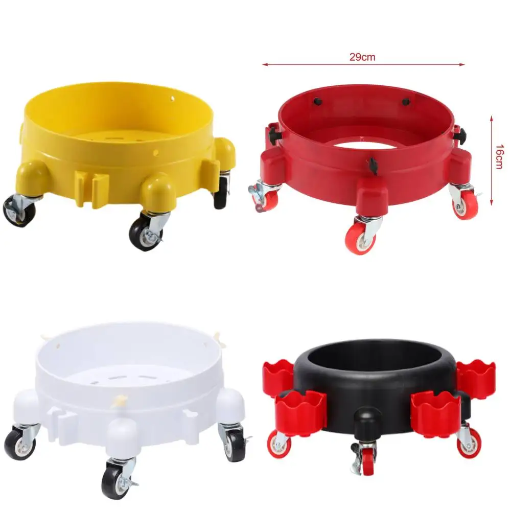 Heavy Duty Car Wash Bucket Dolly Accessories Wheeled Bucket Base with 5 Swivel Caster 360° Rolling Bucket Dolly Soap Holder