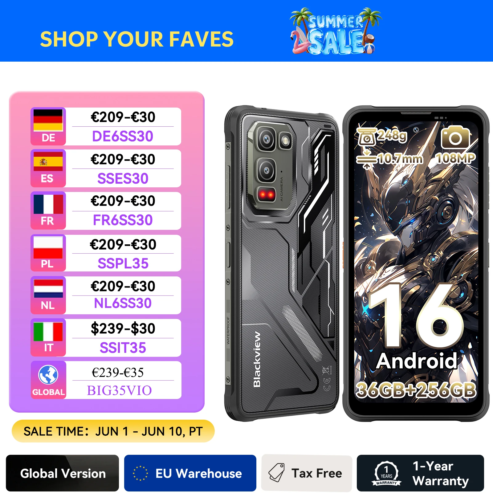 【World premiere】Blackview Fort 5 Rugged SmartPhone 6.78-inch 2.4K Display Imaging Flagship 108Mp Camera Wireless charging 2W BOX Speaker Cellpho