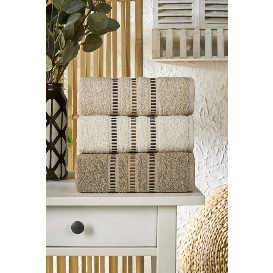 Semecca Lia Soft Border Series 3 Towel Set 50X85 cm