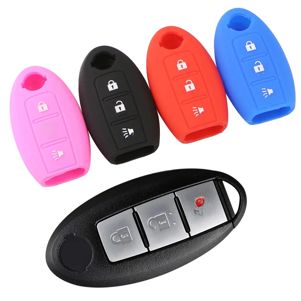 Housse de clé de voiture en Gel de silice, pour Nissan Leaf Micra Qashqai J11 J10 X Trail T32 Versa Note Patrol, accessoires
