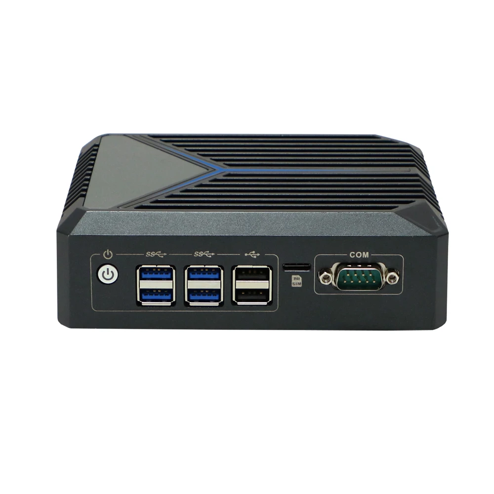 HUNSN Fanless Mini PC,Industrial Computer,Windows 11/Linux Ubuntu,TPM2.0,J6412,BX09,2LAN,2HDMI,COM,SIM Slot,8USB,WOL,Watchdog
