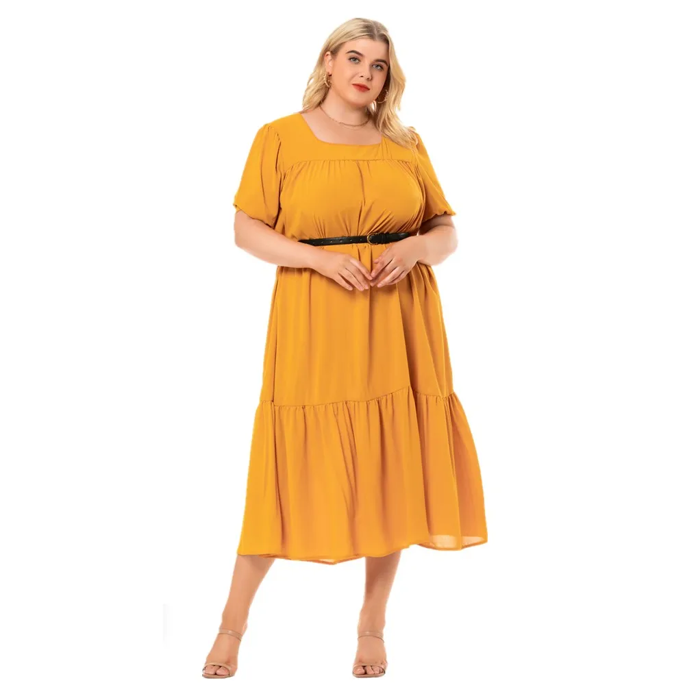 Robes d\'été décontractées à manches courtes pour femmes, grande taille, vente en gros, chine