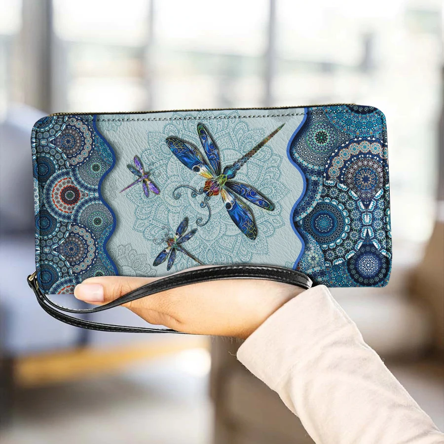 

Fancy Butterfly Print Custom Ladies Purse Painted Personalized PU Leather mini Popular Personalized кошелек брендовый люкс