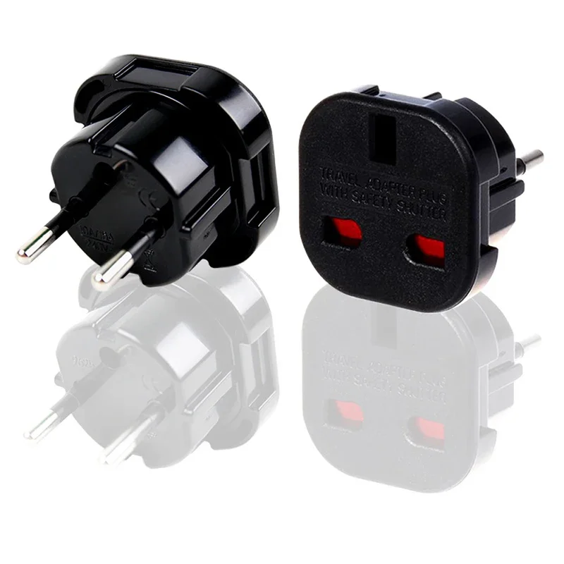 1szt Adapter wtyczki EU 16A 10A UK do EU Adapter podróżny Konwerter 2 okrągłe gniazdo Uniwersalne gniazdo ścienne Euro do UK AC Wtyczka 4.0mm — zdjęcie 2