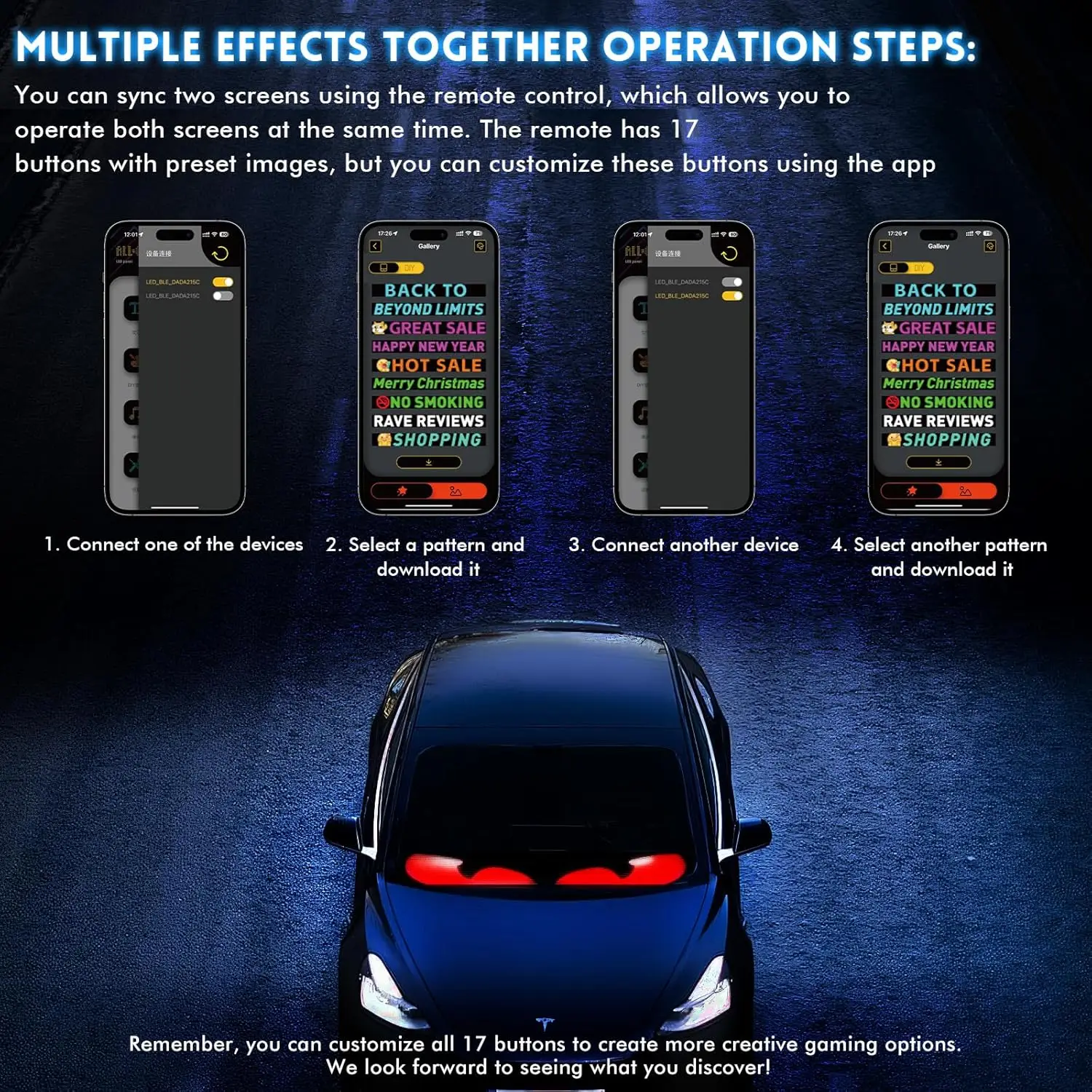 LED مصفوفة بكسل لوحة ضوء بلوتوث التطبيق 5 فولت USB التحكم التمرير الإعلان LED سيارة تسجيل الرسوم المتحركة للبرمجة لسيارة Sho #2