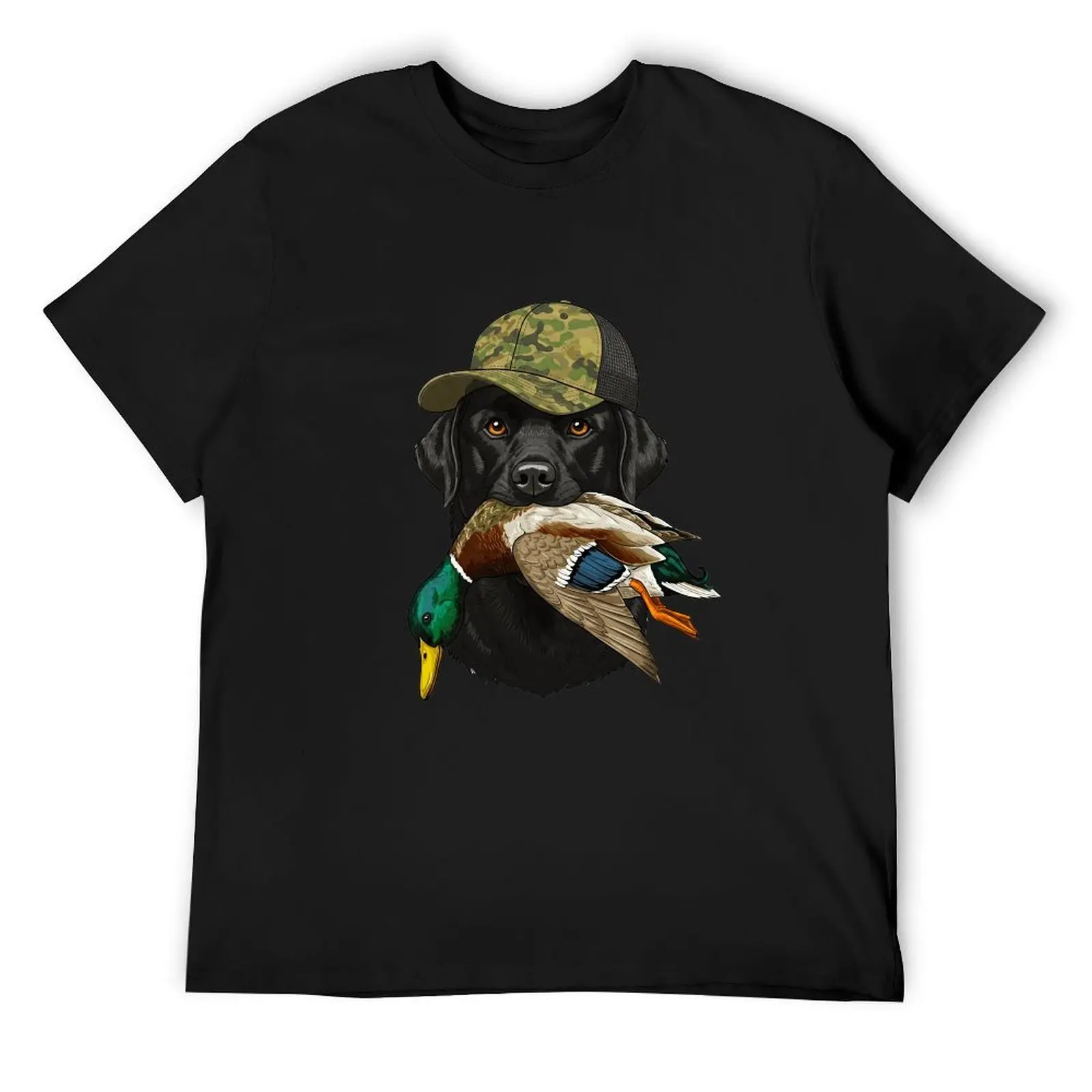 Vintage Waterfowl Hunting Reed Mallard Camo Bow Black Cotton Tee Duck Hunter Dad Daily Relaxed Fit Top