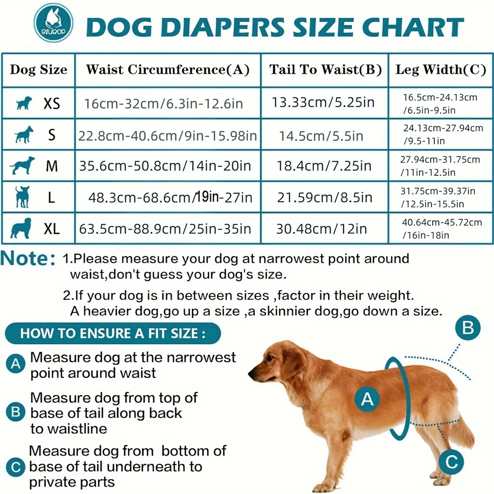 Washable Female Dog Diaper Physiological Pants Cute Printed Nappy Belly Wrap Reusable Short Underwear Diapers for Large Dogs