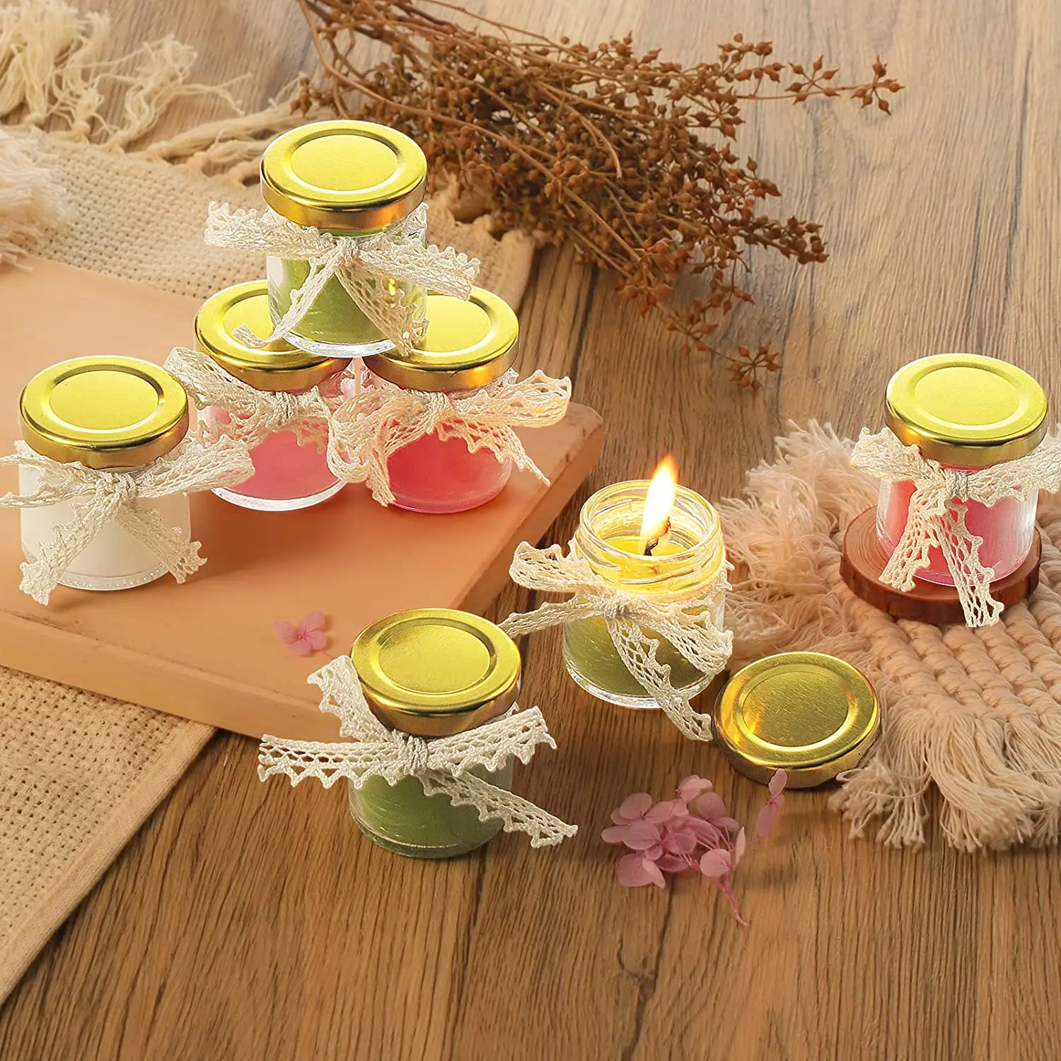 Small Glass Jars with Lids, 1.5 oz Mini Jam Jars, Small Honey Jars for Favors, Candle Jars for Candle Making for Gifts