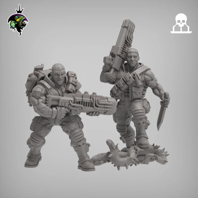 75mm,50mm,32mm, 28mm,miniature model resin figure , Spacenam Plasrifle Team , Unassembled and unpainted kit