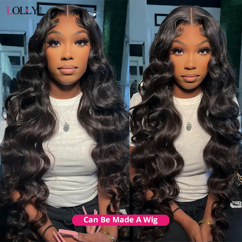 اسكيمو 2x6 إغلاق فراق عميق مع حزم الجسم موجة حزم الشعر البشري مع إغلاق وصلات شعر خام للنساء الجزء الأوسط #5