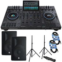 INSTANT SHIPPING ON New Denon DJ Prime 4+ 4-deck Standalone DJ System with bundle and 2 cables