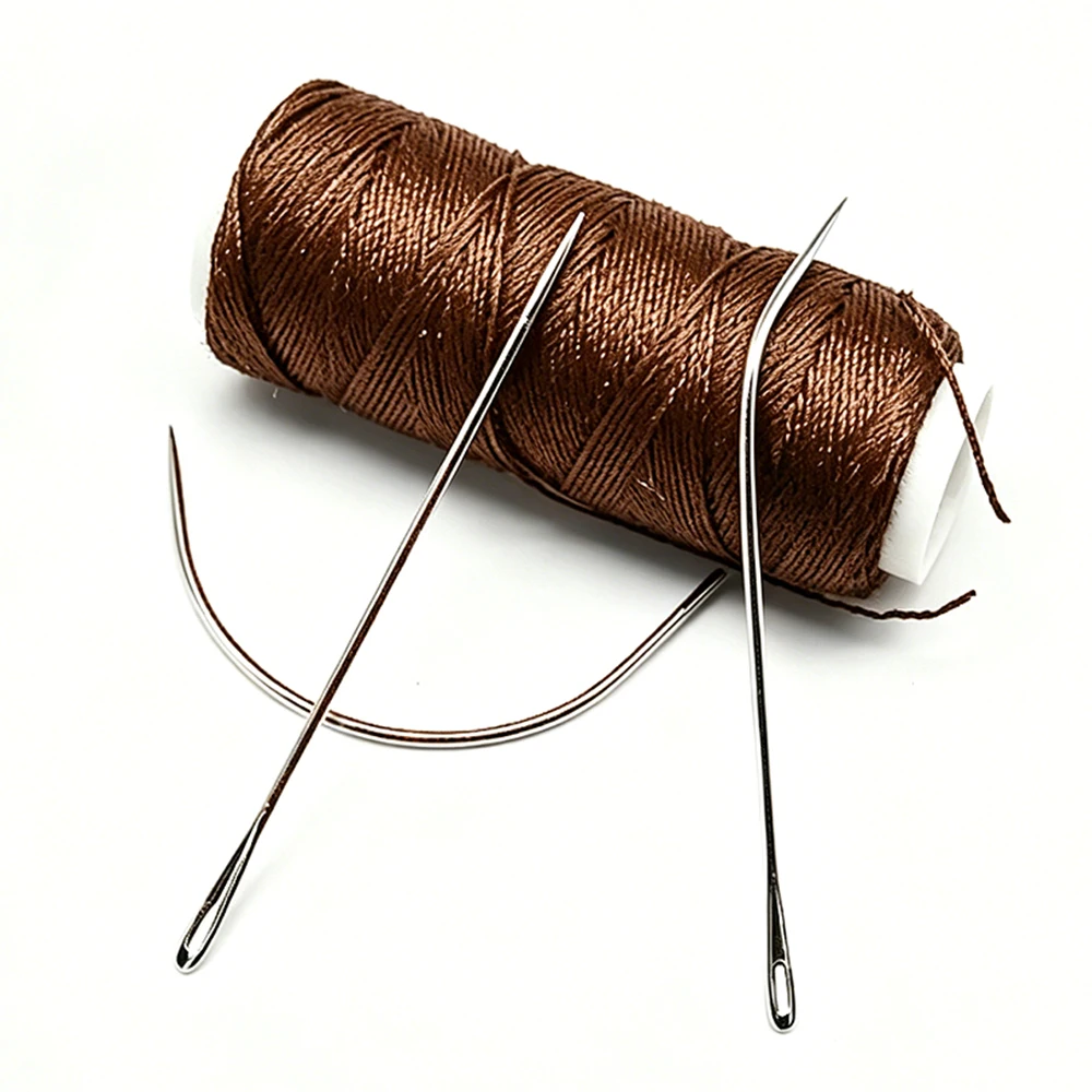 4 Colors Nylon Hair Weft Track Sewing Thread with Needle JIC for Clip-In Extensions Wig Making Hair Extension Accessories view 2