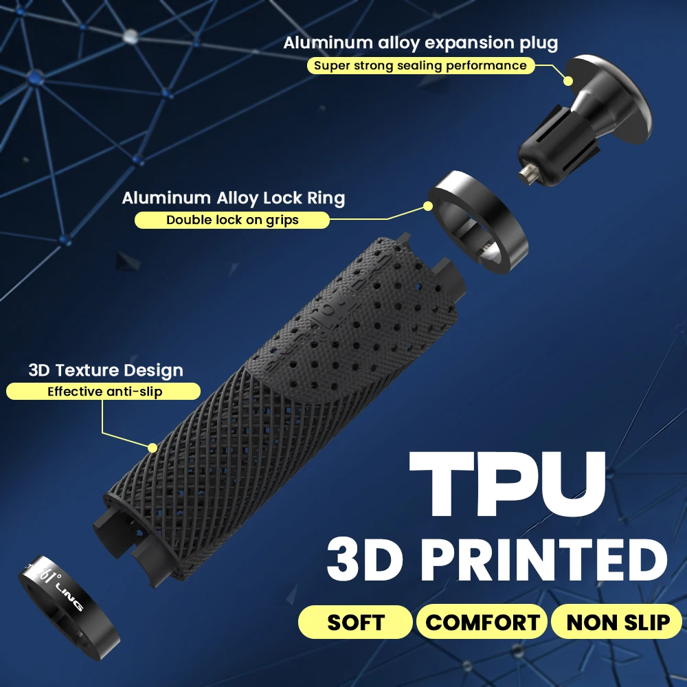 361 Degrees 3D Printed Grips Bicycle Handlebar Cover Ultralight Soft MTB Handles Cuffs for Mountain Folding Bike Bar Fist Parts
