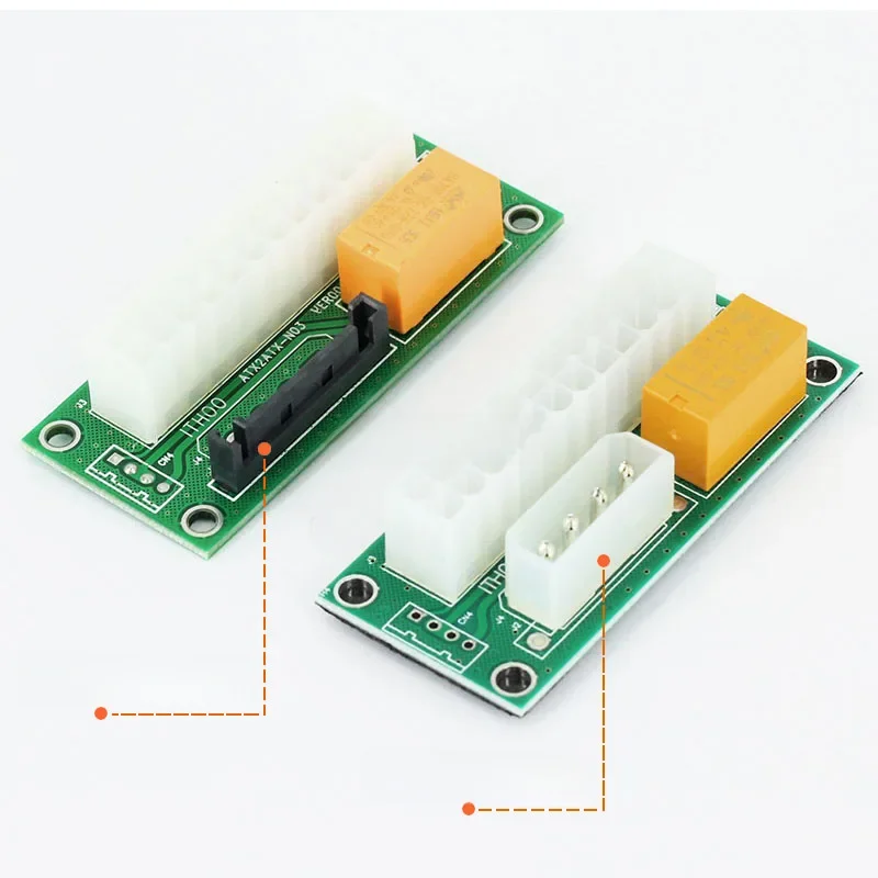 Desktop ATX 24PIN Dual PSU Power Synchronizer Start Extender Kabelkartenadapter für Bitcoin Mining Add2PSU