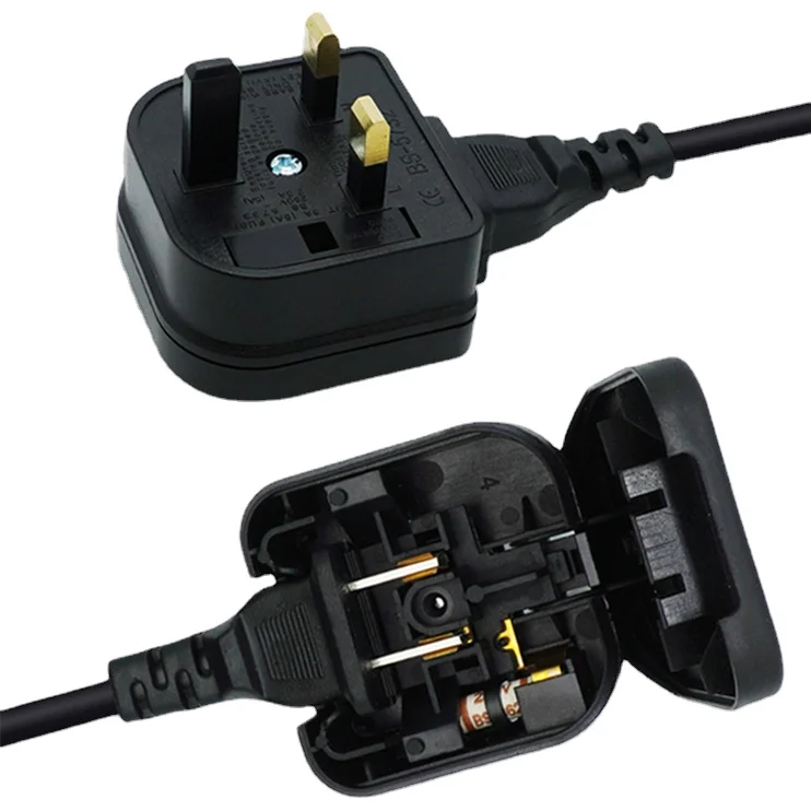 High Quality UK Converter With Fuse, US/Janpan/China 2 Flat Parallel Pin Plug To Singapore Malaysia Hongkong Socket Power Adapte