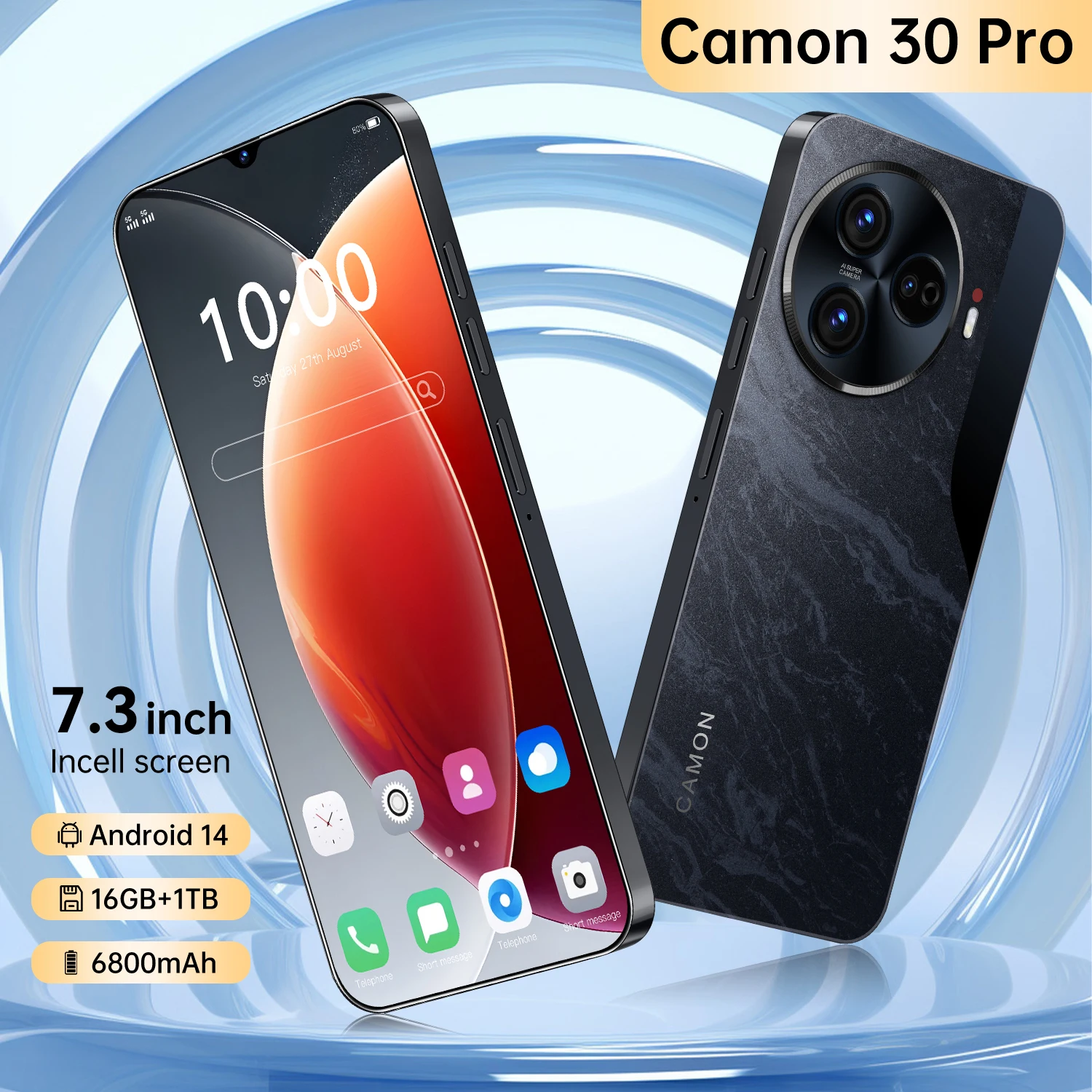 Cell Phone Original Camon 30 Pro 5G 7.3inch 16G+1TB Cellphones Smartphone Android Dual SIM Mobile Phones 50MP+108MP