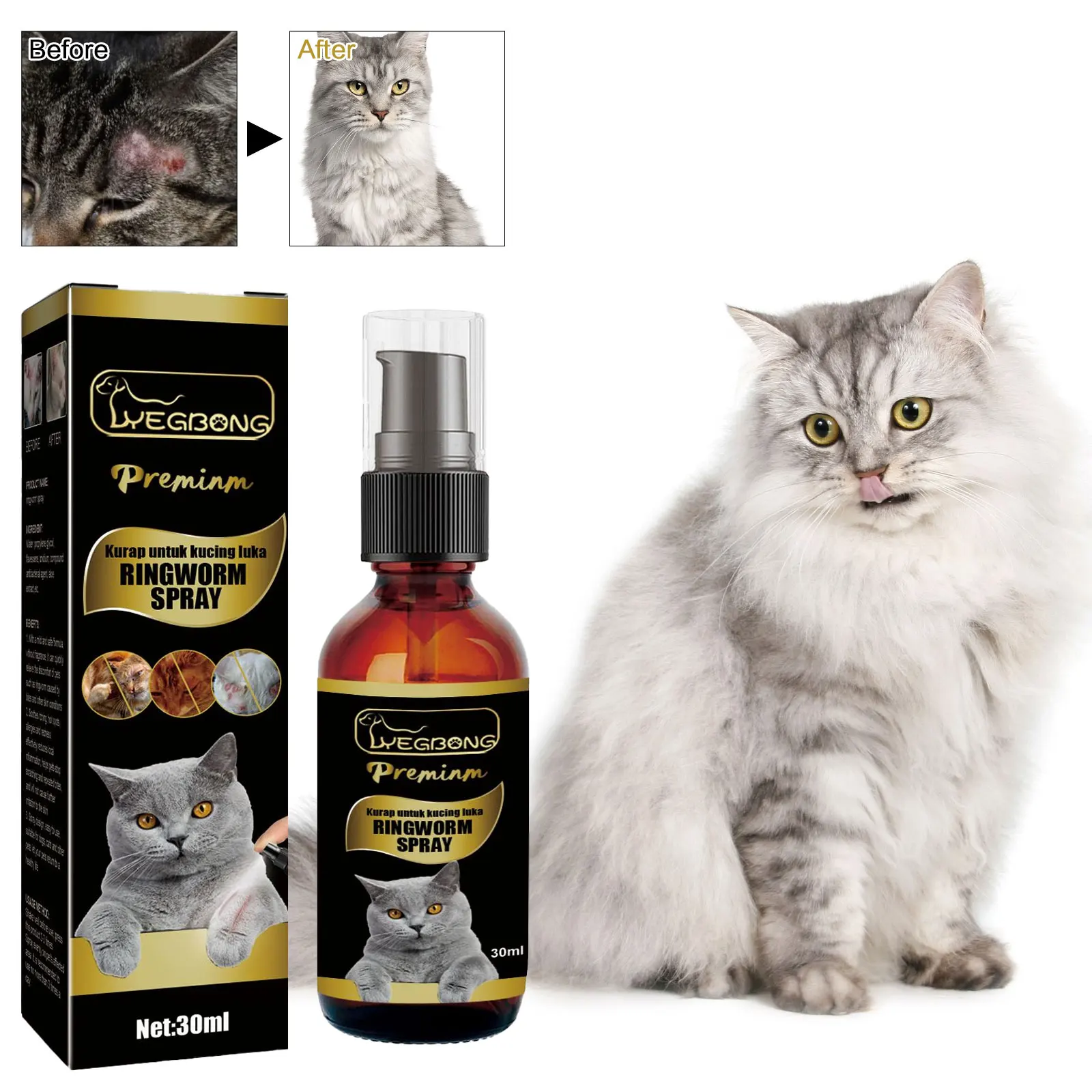 Espray antipicazón para mascotas, tratamiento para aliviar la piel, reparación de la piel, pulgas, Control de garrapatas, antibacteriano, líquido para el cuidado de la piel del gato
