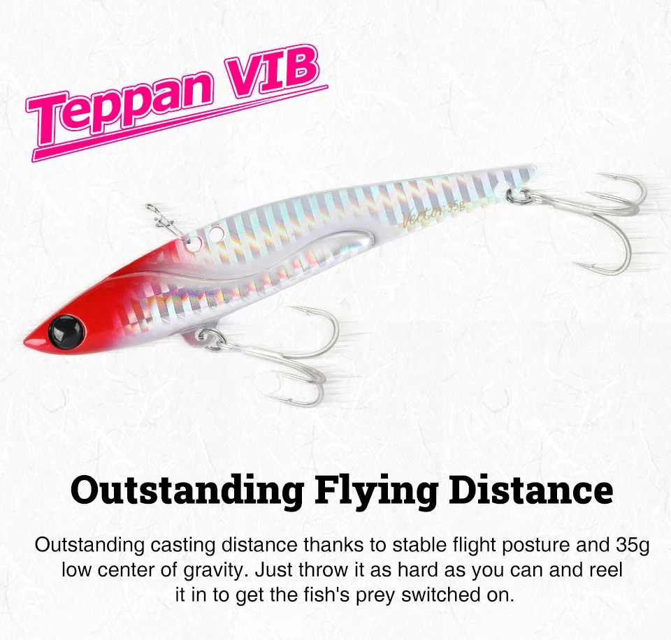 TSURINOYA 105mm 35g Sinking VIB Winter Angeln Köder VECTOR Teppan Vibration Inshore Lange Casting Meer Angeln Klinge metall Köder – Detail 6