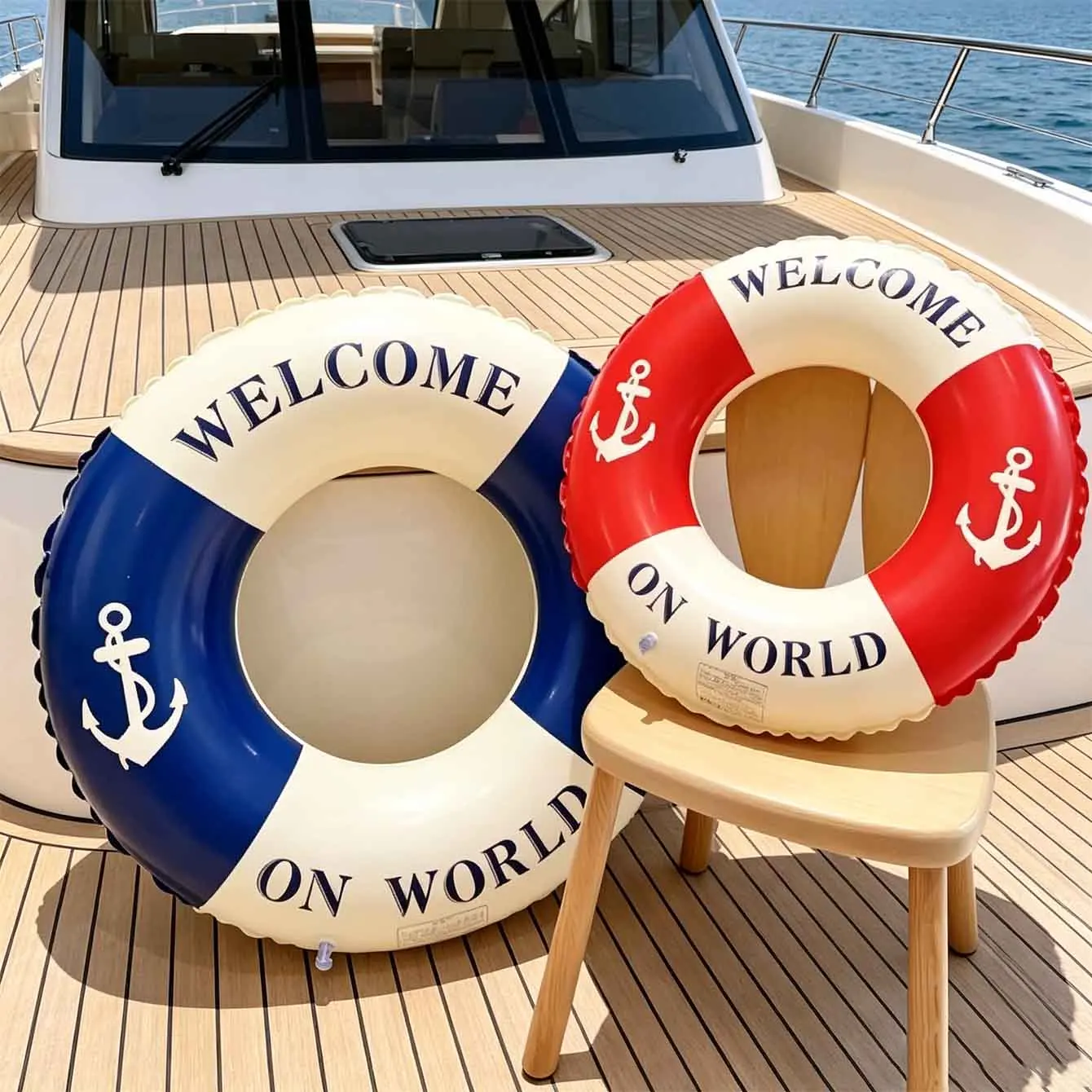 

1PC Nautical Anchor Inflatable Swim Ring Pool Floats Tube Swimming Ring For Beach Pool Summer Water Fun