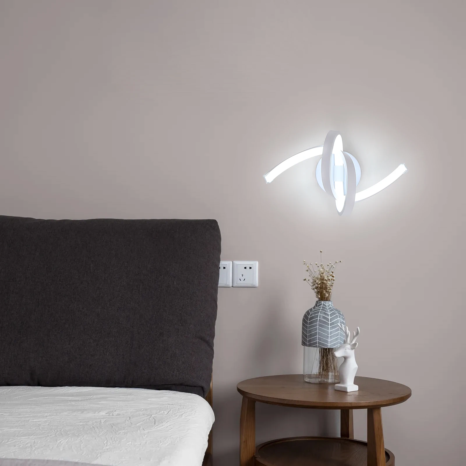 LED-Wandleuchten, modern, 24 W, Wandleuchte für den Innenbereich, schwarze Wandleuchte für Schlafzimmer, Spiegel, Wohnzimmer, Esszimmer, Treppe 3000 K – Detail 9