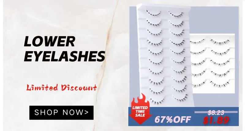 VIPUDA Untere Wimpern 5/10 Paar Natürliche Koreanische Augen Manga Untere Wimpern Cluster Klar Band Wispy Bottom Wimpern Cosplay Make-Up – Detail 18