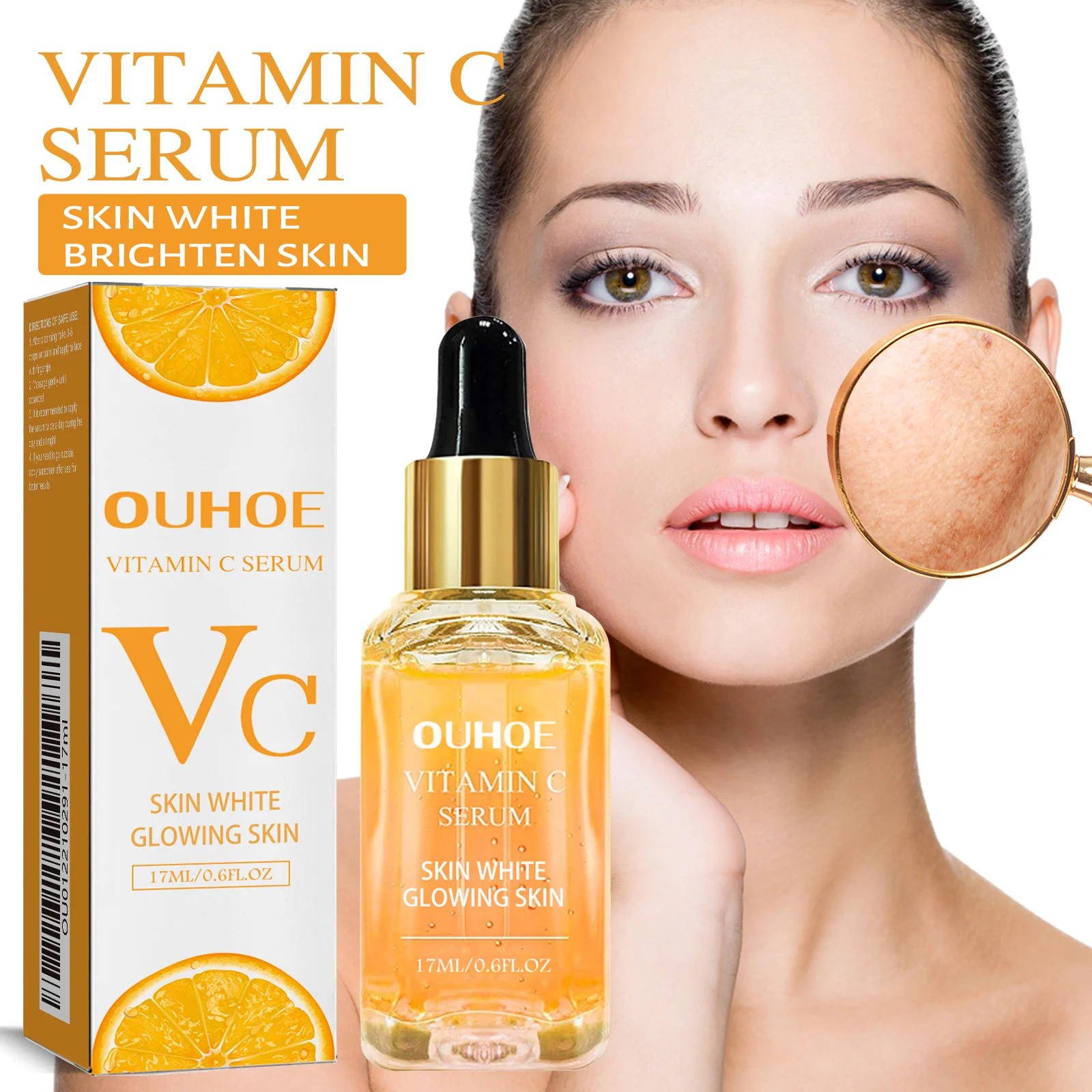 OUHOE فيتامين C جوهر ترطيب اشراق ثبات يتلاشى الخطوط الدقيقة جوهر حتى لهجة الترطيب العميق لطيف لجميع أنواع البشرة