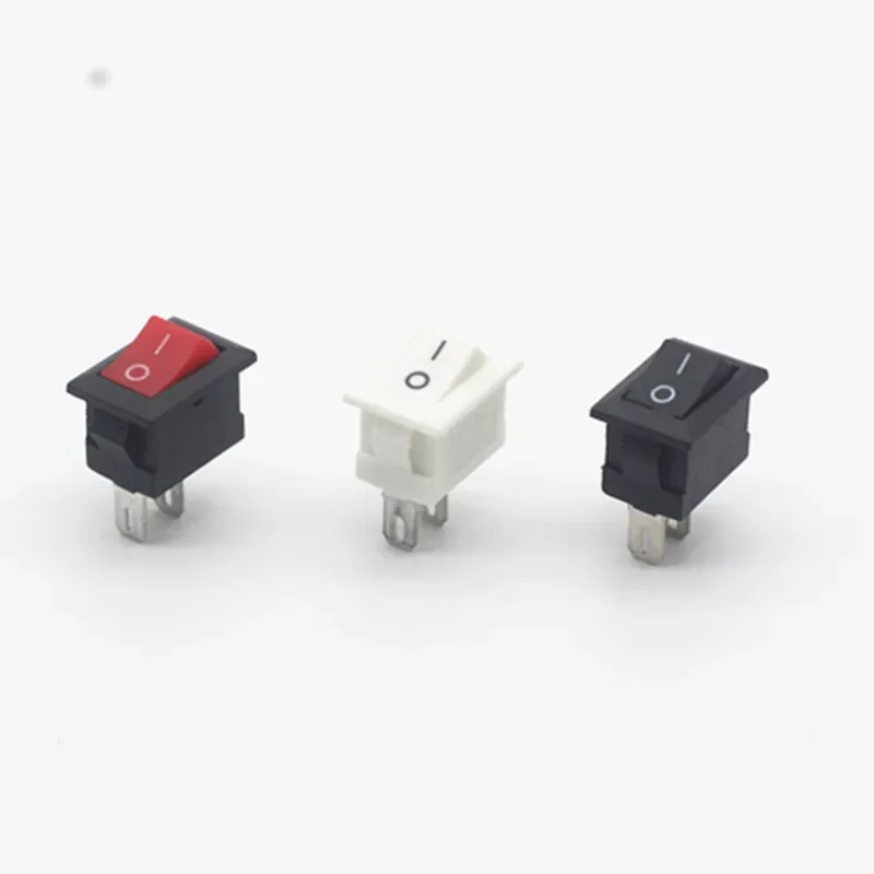 10szt KCD11-101 3A/250V Mały czarny 10*15mm SPST 2PIN ON/OFF G130 Przełącznik kołyskowy łodzi Deska rozdzielcza samochodu Ciężarówka RV ATV Dom — zdjęcie 2