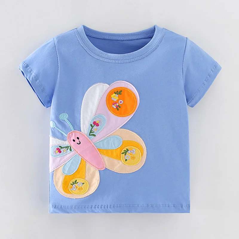 

Quality 100% Combed Cotton 2024 Summer Short Sleeve T Shirt Children Clothing Babe Kids Girls t-shirt Tee Tops Baby Girl Clothes