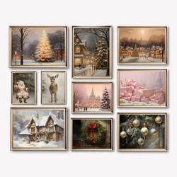 Santa Claus Private Christmas Eve Christmas Gift Snowflake Fashion Wall Art Canvas Painting Nordic Poster  Room Decor
