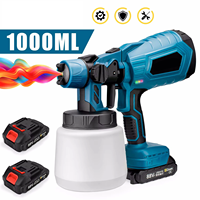 18V 1000W Electric Cordless Spray Gun High Power HVLP Paint Sprayer Auto Steel Coating Airbrush For Makita 18V Battery