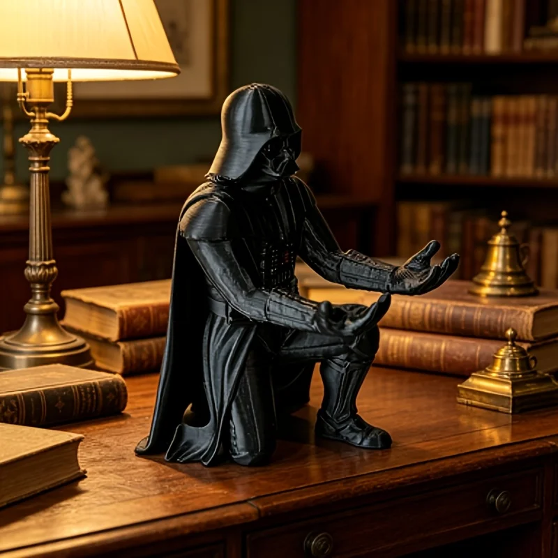 1 Piece 3D Printed Kneeling Vader Pen Holder, Cool Villain-Themed Desktop Decoration, Bookshelf Storage Decoration, Ideal for Decorating Office Study Spaces and as a Birthday Gift, Valentine's Day, Christmas, or Holiday Gift, Also Suitable as a Collectible Statue, Statue Ornament, Halloween Gift, Thanksgiving Gift, Christmas Gift, or Classroom Prize