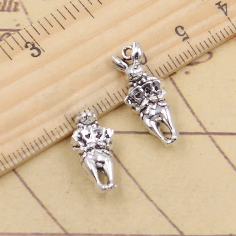 10 sztuk Charms królik gospodarstwa karty do gry 22x9mm tybetański srebrny kolor wisiorki antyczna biżuteria Making DIY Handmade Craft — zdjęcie 2