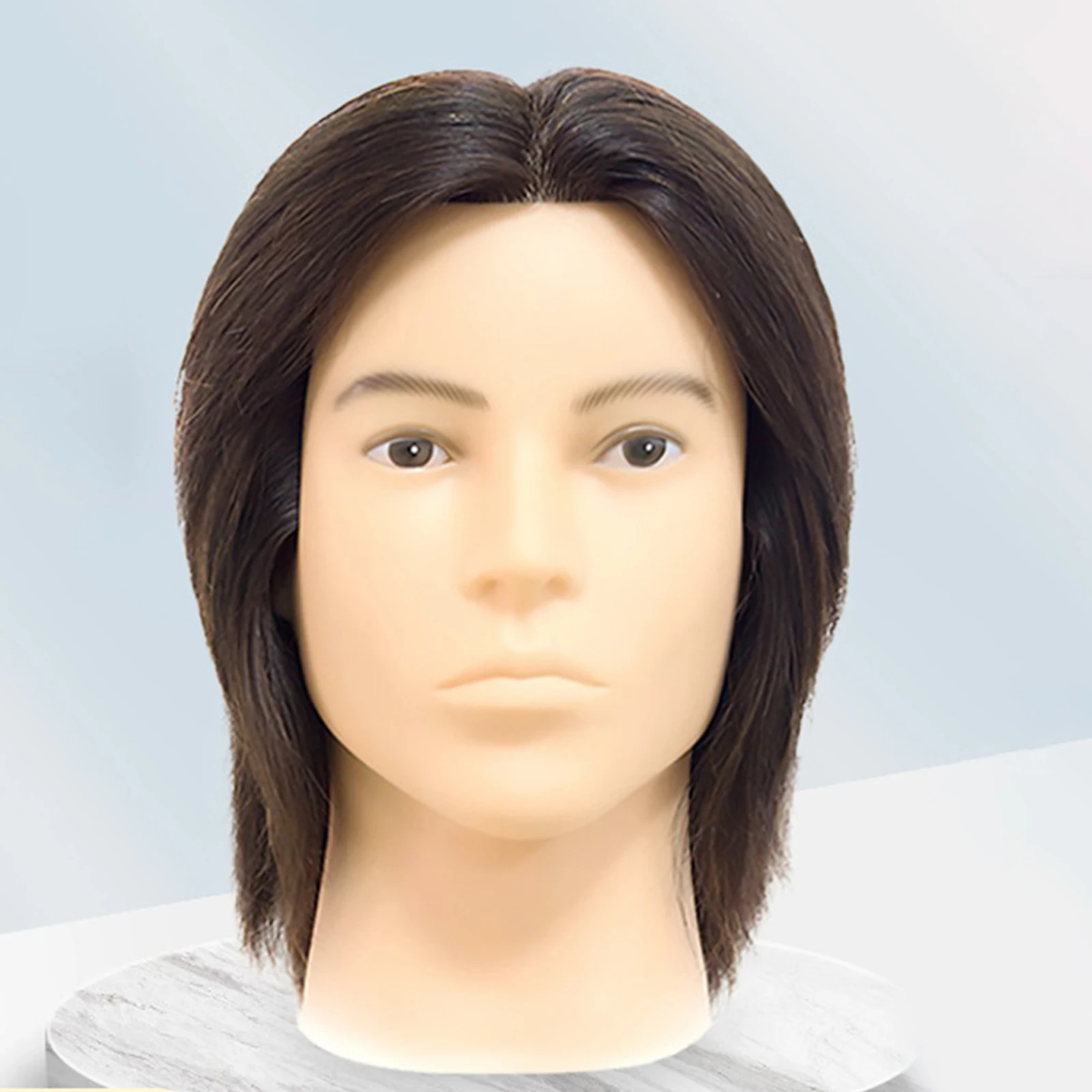 

Мужская тренировочная голова для парикмахерских с настоящими волосами, голова манекена, парикмахерский аксессуар для аутентичной практики, стрижка, химическая окрашивание