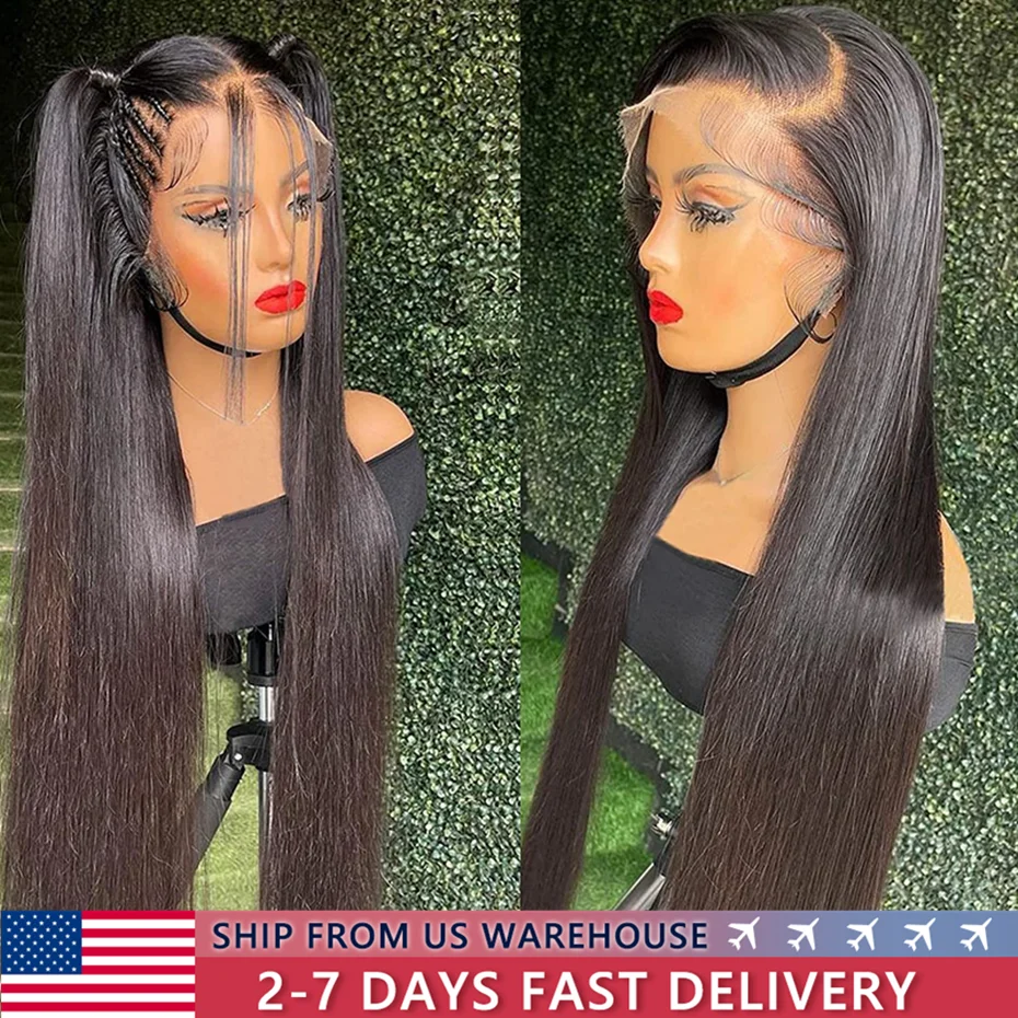 Straight 13x6 Lace Front Wig Human Hair PrePlucked 13x4 Lace Front Wigs Human Hair 180%Density HD Lace Front Wigs With Baby Hair