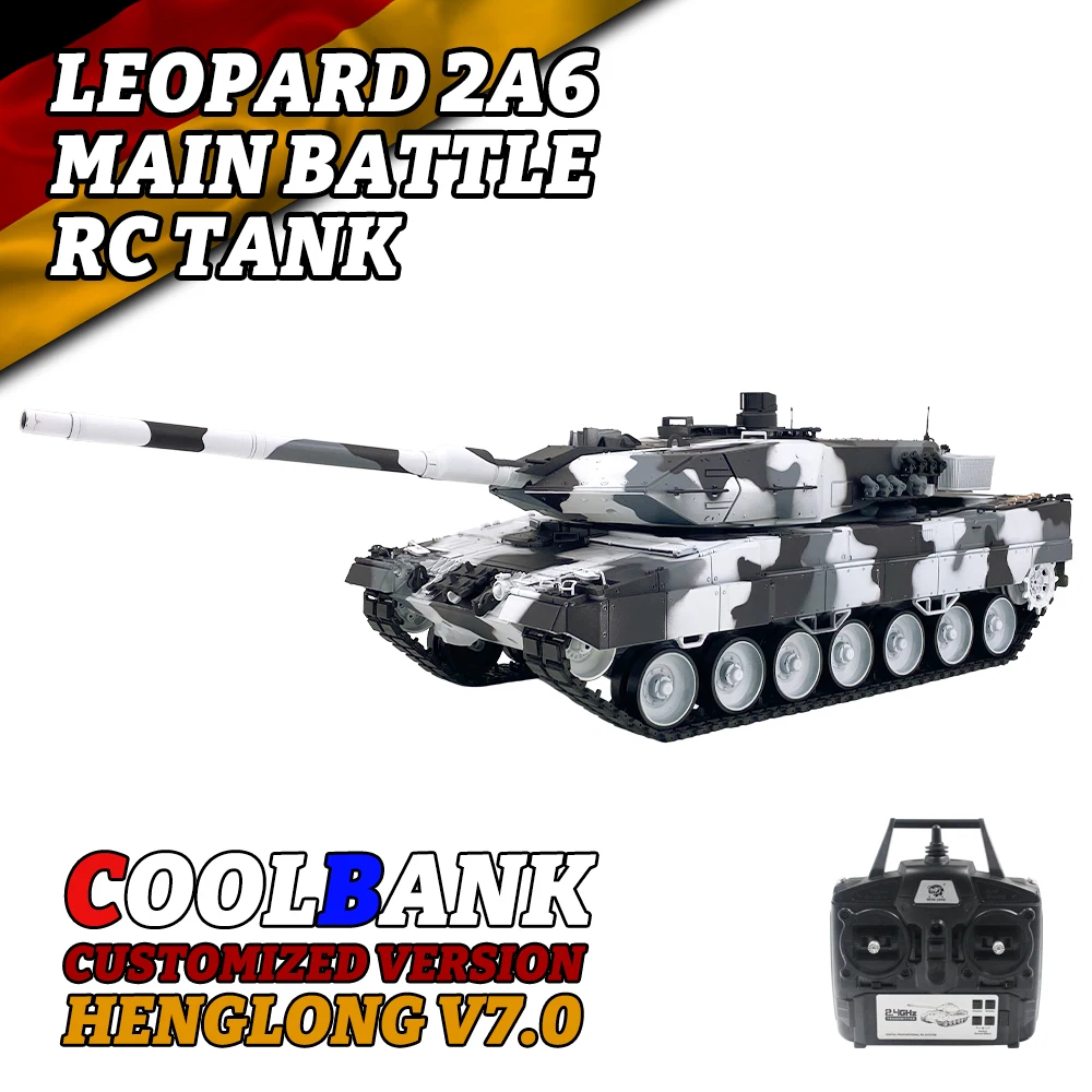 COOLBANK Henglong 3889-1 Modified TK7.0 Edition 1/16 Remote Control Leopard 2A6 Tank Model Torsion bar suspension rc tank Gifts