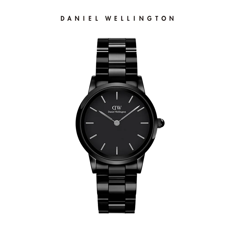 Daniel Wellington Original Women Watch Iconic Link Ceramic 28mm All Black Luxury Quartz Watches Female Minimalist Wristwatch