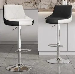 Silla giratoria de Bar alta ajustable,  TABURETE asiento nórdico moderno, elevador de escritorio frontal con taburete alto, respaldo de moda,  silla de Bar con patas de Metal de estilo nordic,sillas de comedor