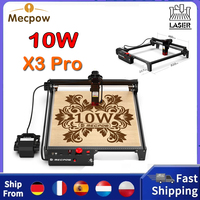 Mecpow X3 Pro 10W Laser Engraving Machine 410X400Mm with Adjustable Air Assist Safety Lock Emergency Stop Flame Detection