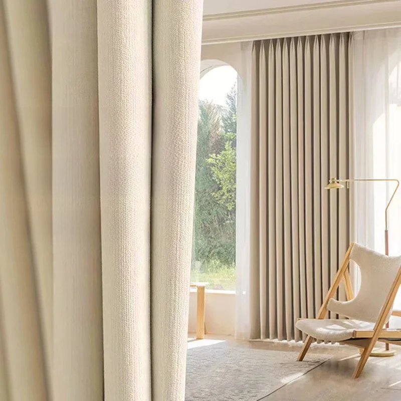 Aangepast formaat superzachte chenille hoge verduisteringsgordijnen voor slaapkamer woonkamer romantische kleuren driedimensionale textuur - afbeelding 2