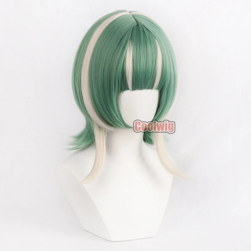 Coolwig Synthetic Hair Guita Hebby Fantasia Cosplay Wigs Gachiakuta Guita Hebby Fantasia Green Mixed Blonde Wig Heat Resistant 4